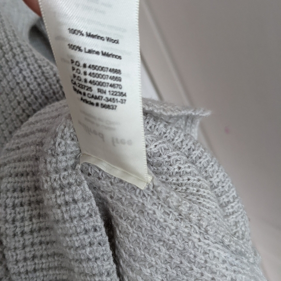 Wilfred Free Wolter Merino Sweater Waffle-knit V-neck sweater grey Medium T7 - Picture 8 of 11